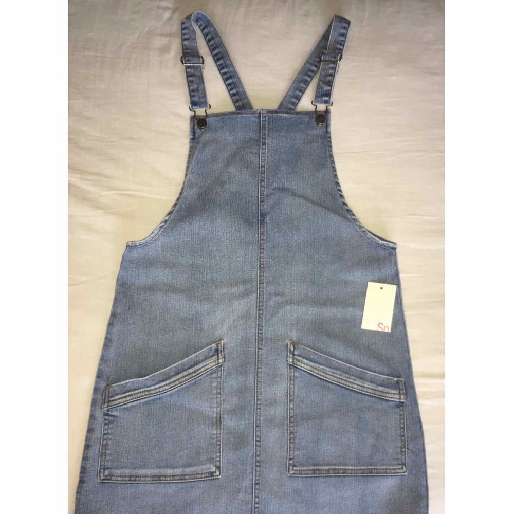 BRAND NEW jean skirt overalls